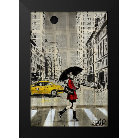 Red Coat Black Modern Wood Framed Art Print by Jover, Loui