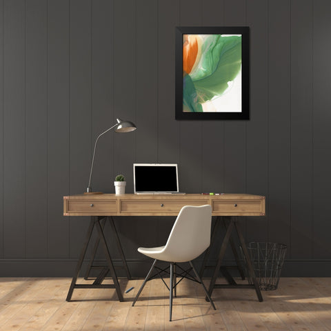 Green Parrot II  Black Modern Wood Framed Art Print by McFarland, Vicki