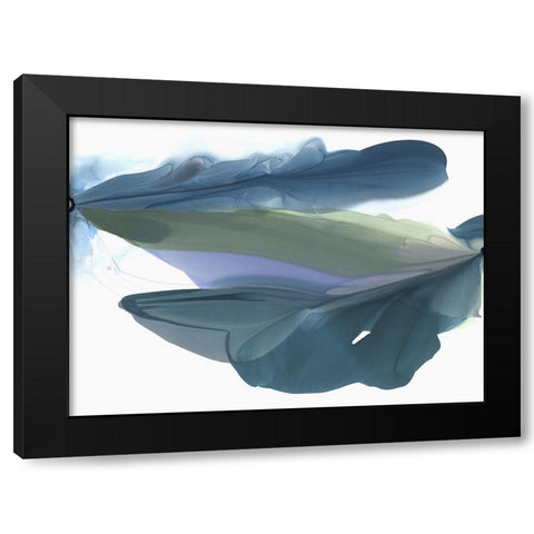 Blue Feathers I  Black Modern Wood Framed Art Print with Double Matting by McFarland, Vicki