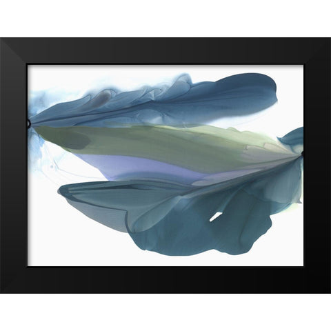 Blue Feathers I  Black Modern Wood Framed Art Print by McFarland, Vicki