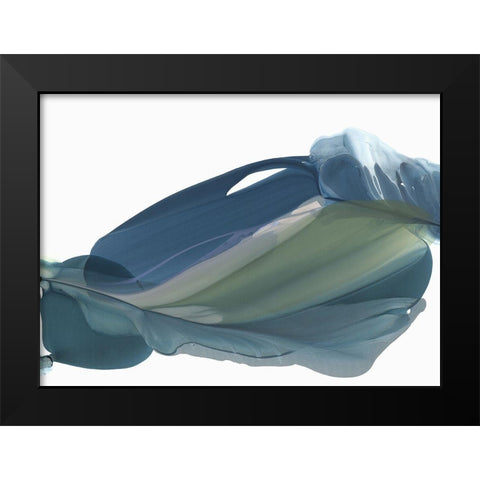 Blue Feathers II Black Modern Wood Framed Art Print by McFarland, Vicki