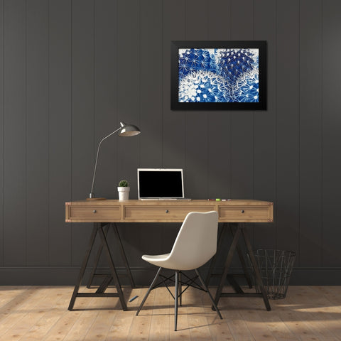 Blue and Prickly II  Black Modern Wood Framed Art Print by Vincze