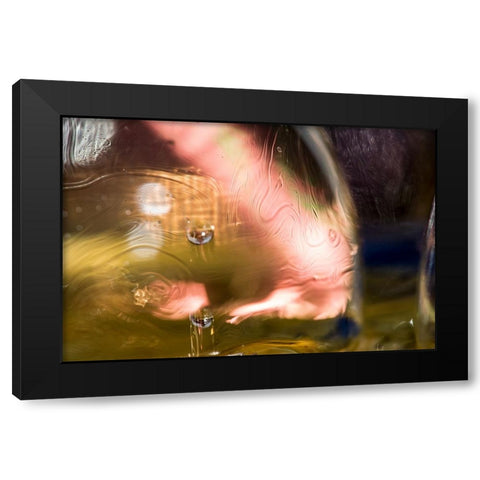 Pink Fish Face Black Modern Wood Framed Art Print by Stahl, David