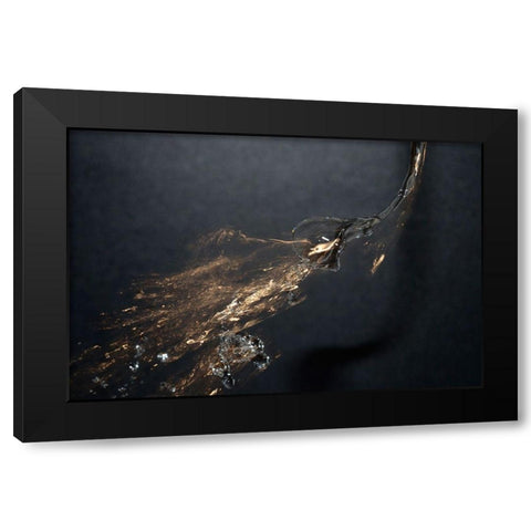 Gold Water Bubble Black Modern Wood Framed Art Print by Stahl, David