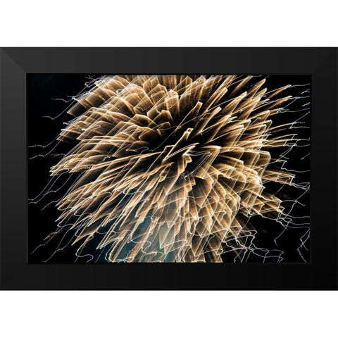 Gold Crazy Lines  Black Modern Wood Framed Art Print by Stahl, David