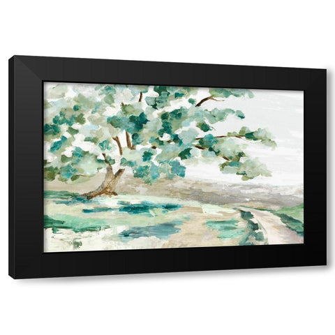 Folk Naif Pathway  Black Modern Wood Framed Art Print by Mavis, Luna