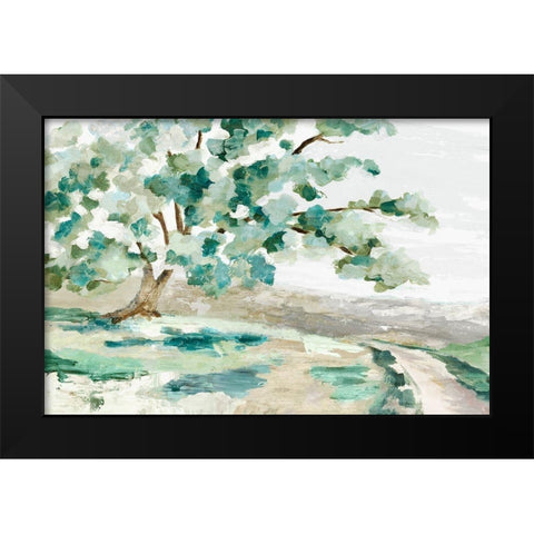 Folk Naif Pathway  Black Modern Wood Framed Art Print by Mavis, Luna