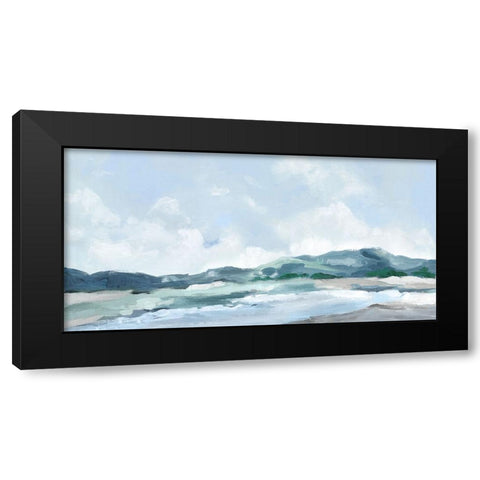 Blue Mountains Black Modern Wood Framed Art Print by Mavis, Luna