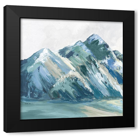 Blue Palette Mountains II Black Modern Wood Framed Art Print by Mavis, Luna