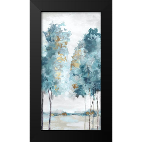 Teal Blue Forest I Black Modern Wood Framed Art Print by Mavis, Luna