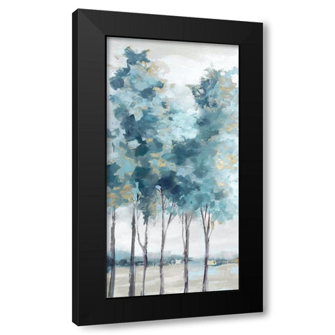 Teal Blue Forest II Black Modern Wood Framed Art Print by Mavis, Luna
