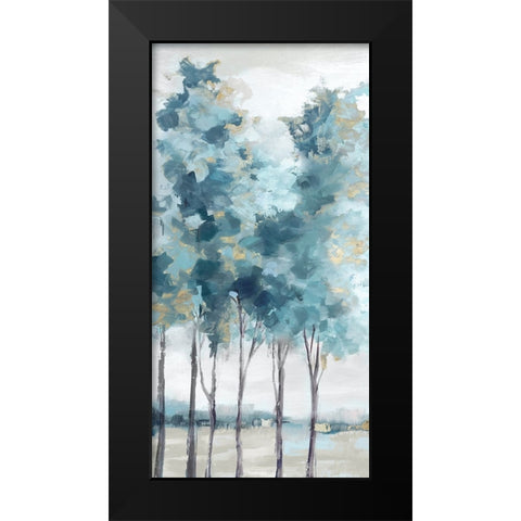 Teal Blue Forest II Black Modern Wood Framed Art Print by Mavis, Luna