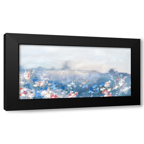 Paradise of Flowers Black Modern Wood Framed Art Print by Mavis, Luna