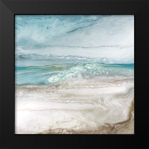 Seaside Symphony Black Modern Wood Framed Art Print by Mavis, Luna