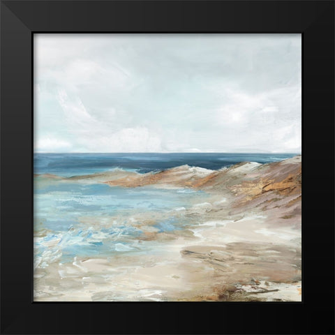 Sunkissed Sand and Sea Black Modern Wood Framed Art Print by Mavis, Luna