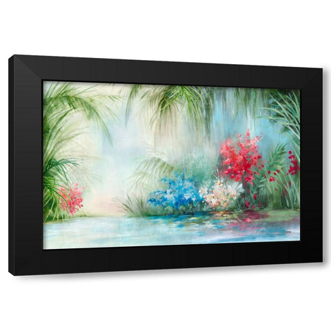 Rainforest Serenade Black Modern Wood Framed Art Print by Mavis, Luna