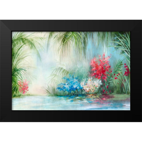 Rainforest Serenade Black Modern Wood Framed Art Print by Mavis, Luna