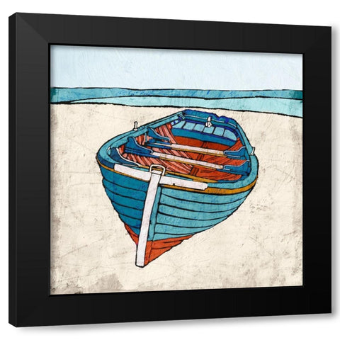 Smooth Sea Black Modern Wood Framed Art Print with Double Matting by Cacho, E.L.