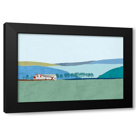 Behind the Hills Black Modern Wood Framed Art Print by Cacho, E.L