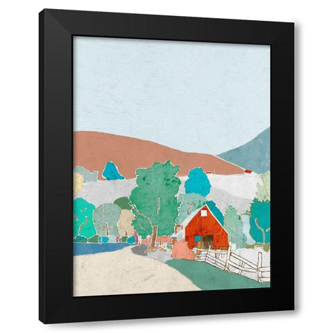 Rural Melody Black Modern Wood Framed Art Print by Cacho, E.L.