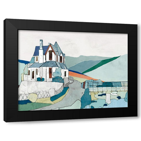 Green Hills Poem Black Modern Wood Framed Art Print with Double Matting by Cacho, E.L.