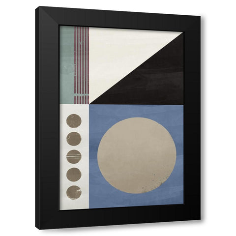 Blue Abstract Geometric I  Black Modern Wood Framed Art Print by William, Gary