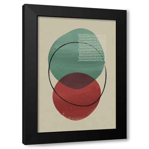 Geometric Hues I  Black Modern Wood Framed Art Print with Double Matting by William, Gary