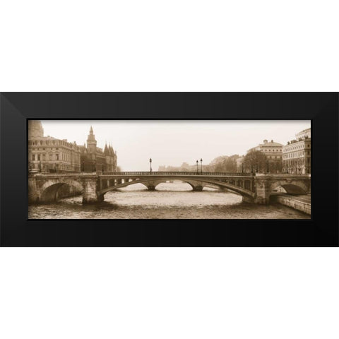 Pont Notre Dame Black Modern Wood Framed Art Print by White, Karen