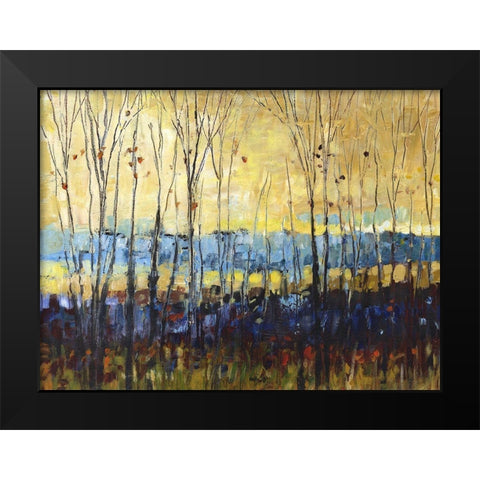 A field through trees Black Modern Wood Framed Art Print by Kroeker, Wendy