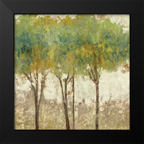 Trees in Green Black Modern Wood Framed Art Print by Kroeker, Wendy