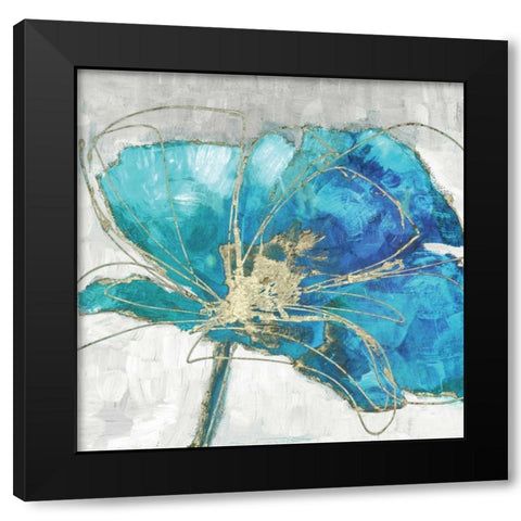 Blue Poppy I Black Modern Wood Framed Art Print by Kroeker, Wendy