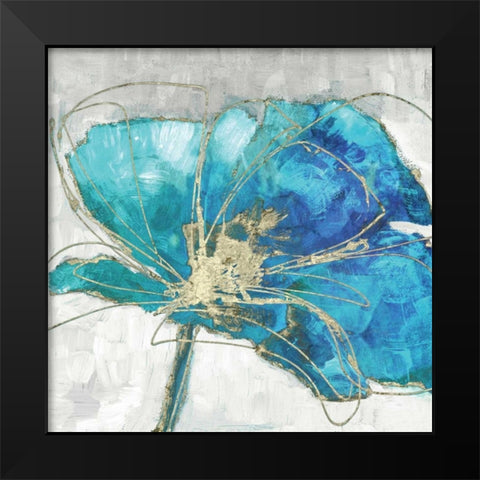 Blue Poppy I Black Modern Wood Framed Art Print by Kroeker, Wendy