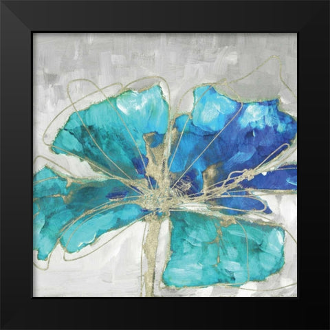 Blue Poppy II Black Modern Wood Framed Art Print by Kroeker, Wendy