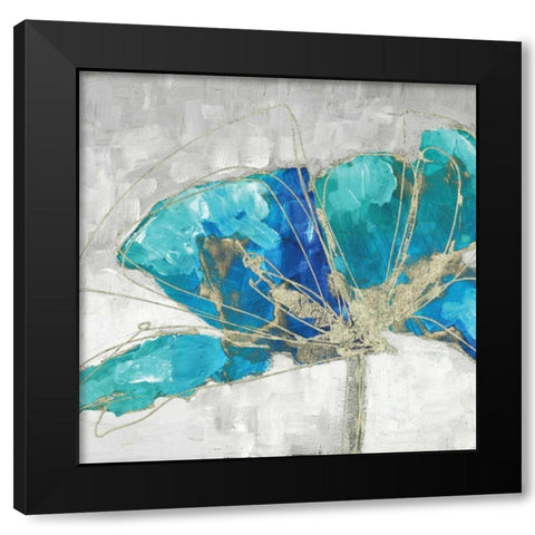 Blue Poppy III Black Modern Wood Framed Art Print by Kroeker, Wendy