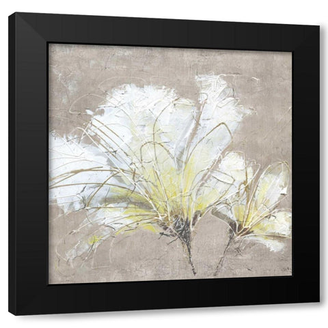 White Flowers II Black Modern Wood Framed Art Print by Kroeker, Wendy