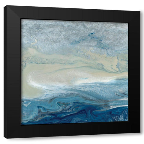 Ocean Blue Black Modern Wood Framed Art Print by Kroeker, Wendy