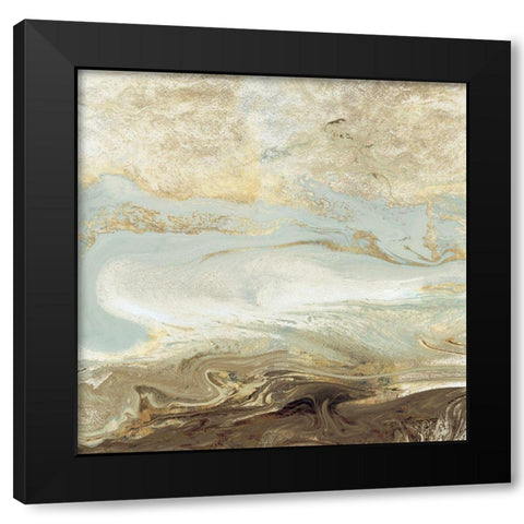 Ocean Blue Gold Version Black Modern Wood Framed Art Print with Double Matting by Kroeker, Wendy