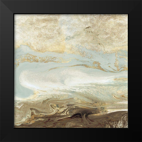Ocean Blue Gold Version Black Modern Wood Framed Art Print by Kroeker, Wendy