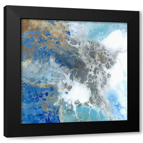 Blue Surf II Black Modern Wood Framed Art Print with Double Matting by Kroeker, Wendy
