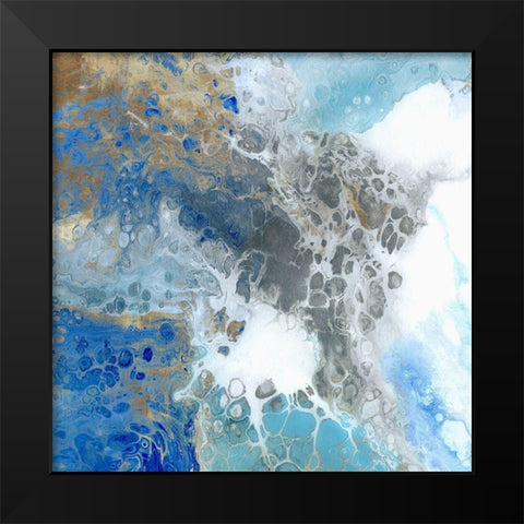 Blue Surf II Black Modern Wood Framed Art Print by Kroeker, Wendy