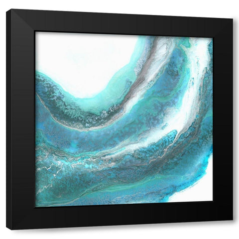 Marble Blue  Black Modern Wood Framed Art Print with Double Matting by Kroker, Wendy