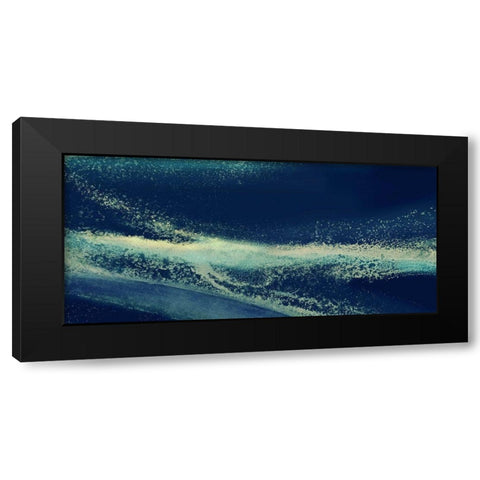 Gold Stream Ultramarine Black Modern Wood Framed Art Print with Double Matting by Kroker, Wendy