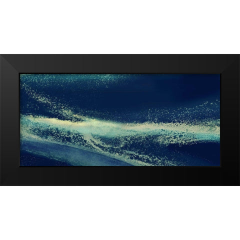 Gold Stream Ultramarine Black Modern Wood Framed Art Print by Kroker, Wendy