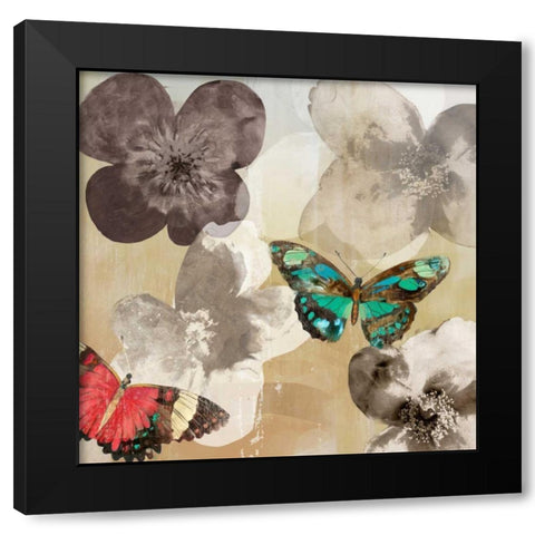 Aflutter II Black Modern Wood Framed Art Print with Double Matting by Wilson, Aimee