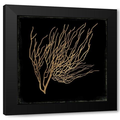 Gold Coral I Black Modern Wood Framed Art Print with Double Matting by Wilson, Aimee