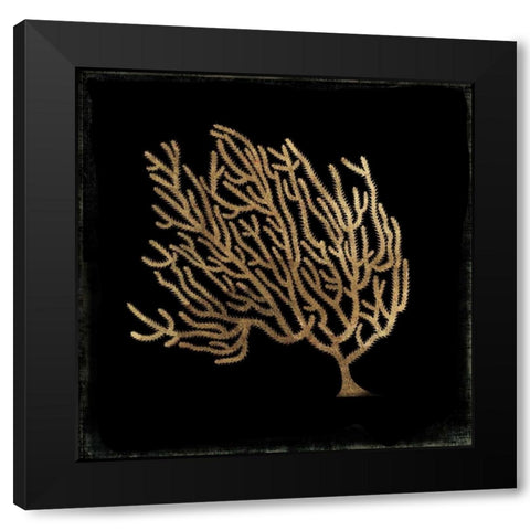 Gold Coral II Black Modern Wood Framed Art Print with Double Matting by Wilson, Aimee