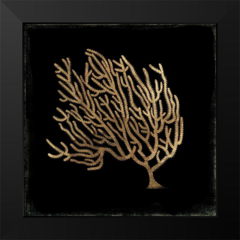 Gold Coral II Black Modern Wood Framed Art Print by Wilson, Aimee