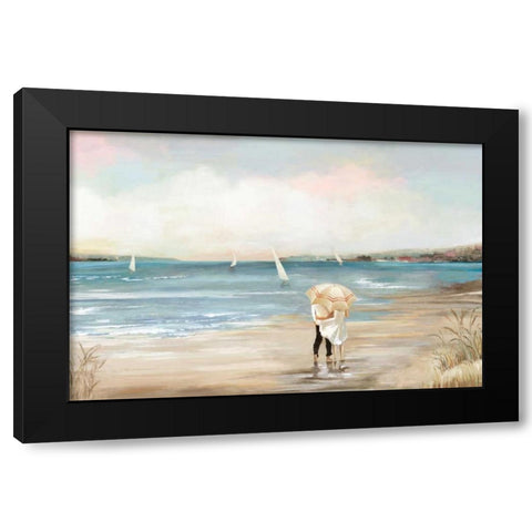 Pearl Shore Black Modern Wood Framed Art Print with Double Matting by Wilson, Aimee