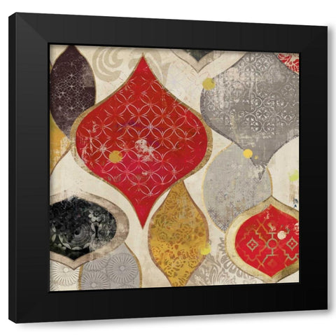 Red Motif I Black Modern Wood Framed Art Print by Wilson, Aimee