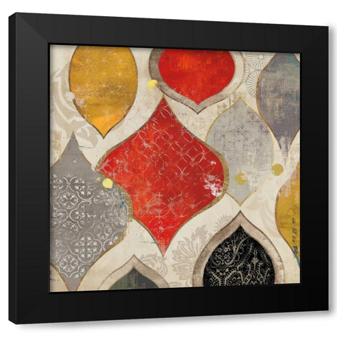 Red Motif II Black Modern Wood Framed Art Print by Wilson, Aimee